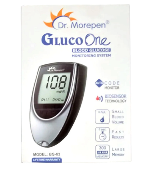 Dr. Morepen BLOOD GLUCOSE MONITORING SYSTEM MACHINE Glucometer (GREY, BLACK) - Image 3