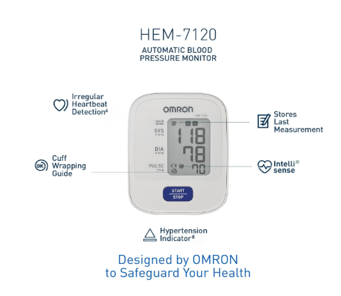 Omron HEM 7120 Fully Automatic Digital Blood Pressure Monitor With Intellisense Technology For Most Accurate Measurement - Arm Circumference (22-32Cm) - Image 3
